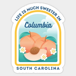 Columbia South Carolina SC Peach Tourist Souvenir Sticker